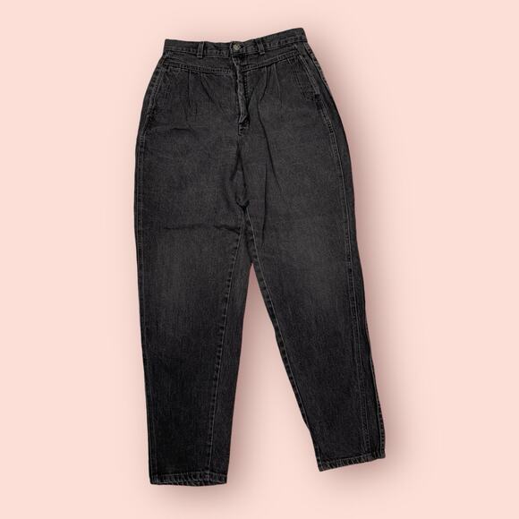 Levis Misses Jeans Black Denim Jeans Size 14 Hi Waist Vintage Made In USA - Picture 1 of 10